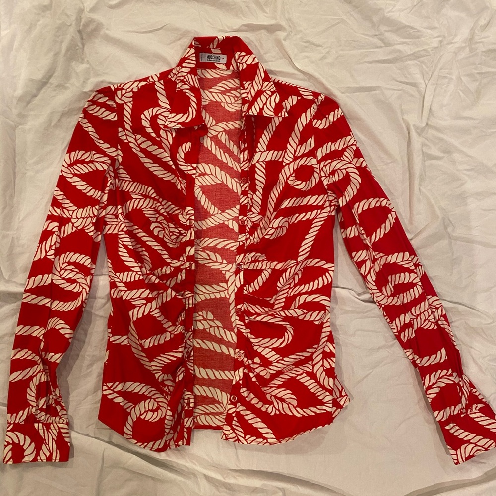 **BARELY WORN MOSCHINO TOP**